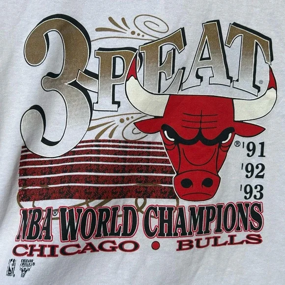 💥SOLD💥 NWT Vintage 1993 Chicago Bulls 🏀 NBA Finals tee shirt Spectator - Picture 8 of 16